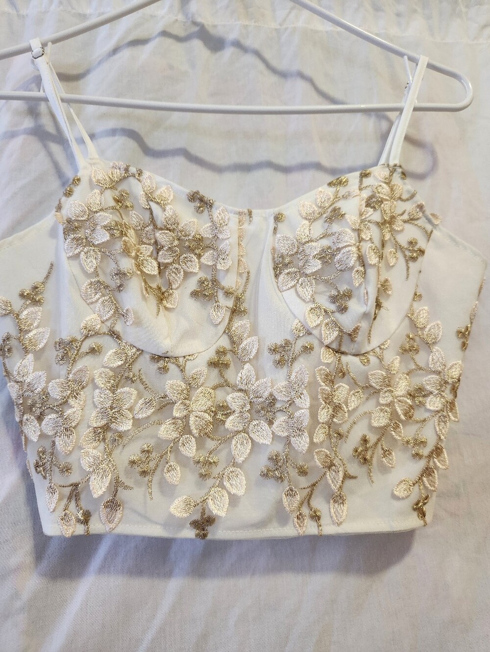 Embroidered Bustier Crop Top Bra Size M Fairy Evening Event Special Occasion